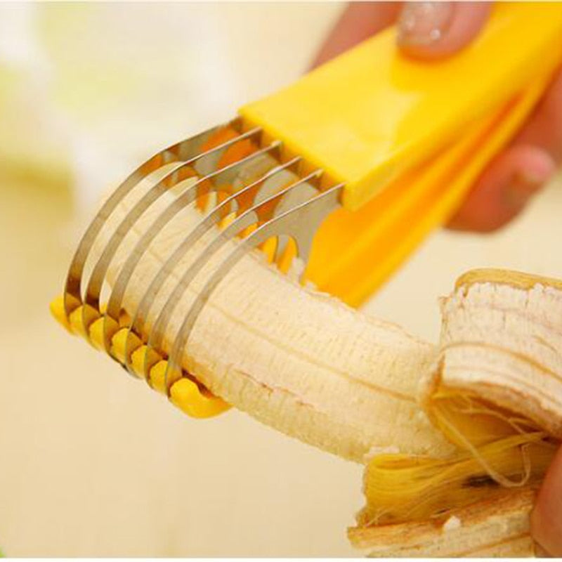 Smart Banana Slicer – Quick & Safe Stainless Steel Fruit Cutter