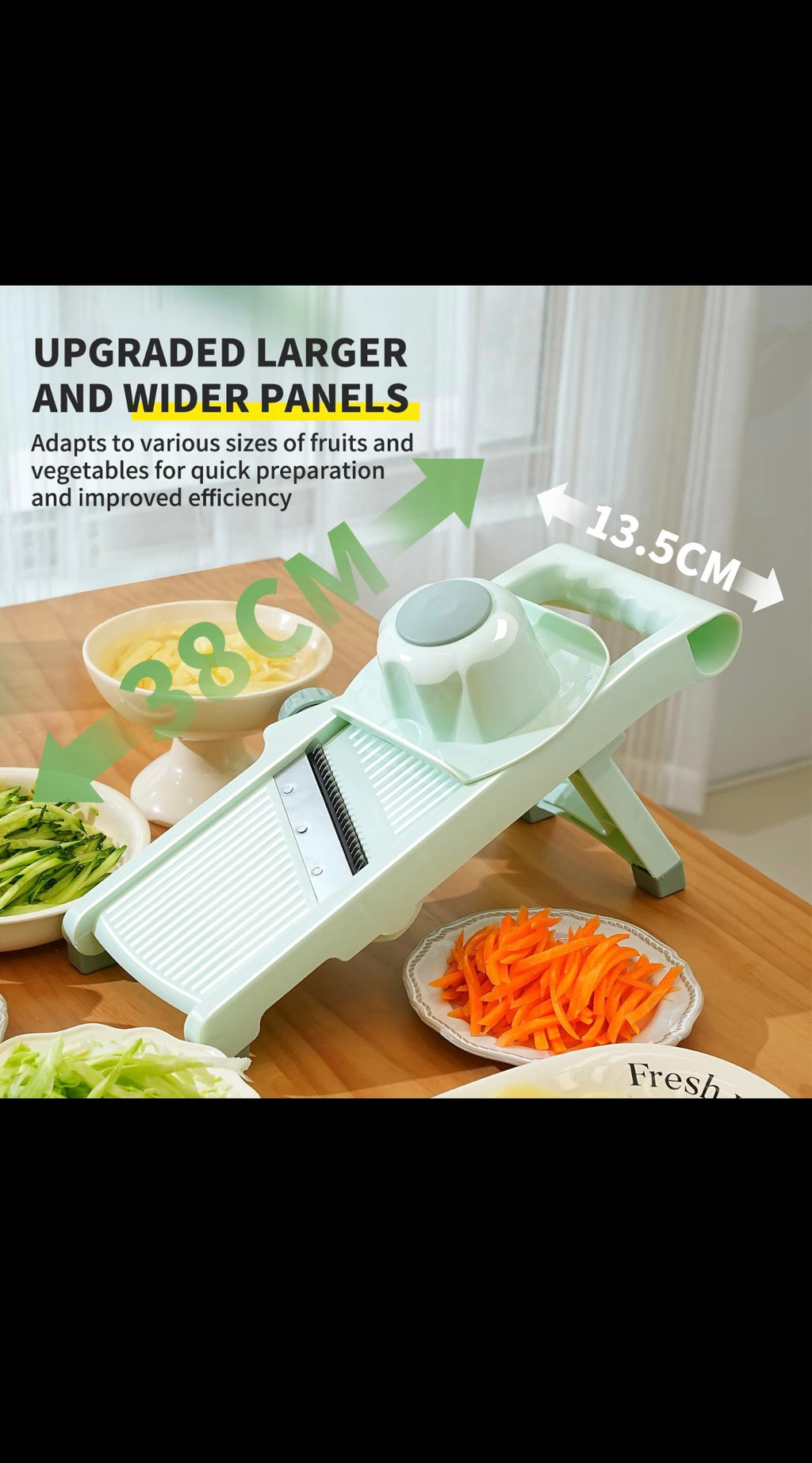 Adjustable Mandoline Slicer – Multifunction Vegetable Cutter with Hand Guard