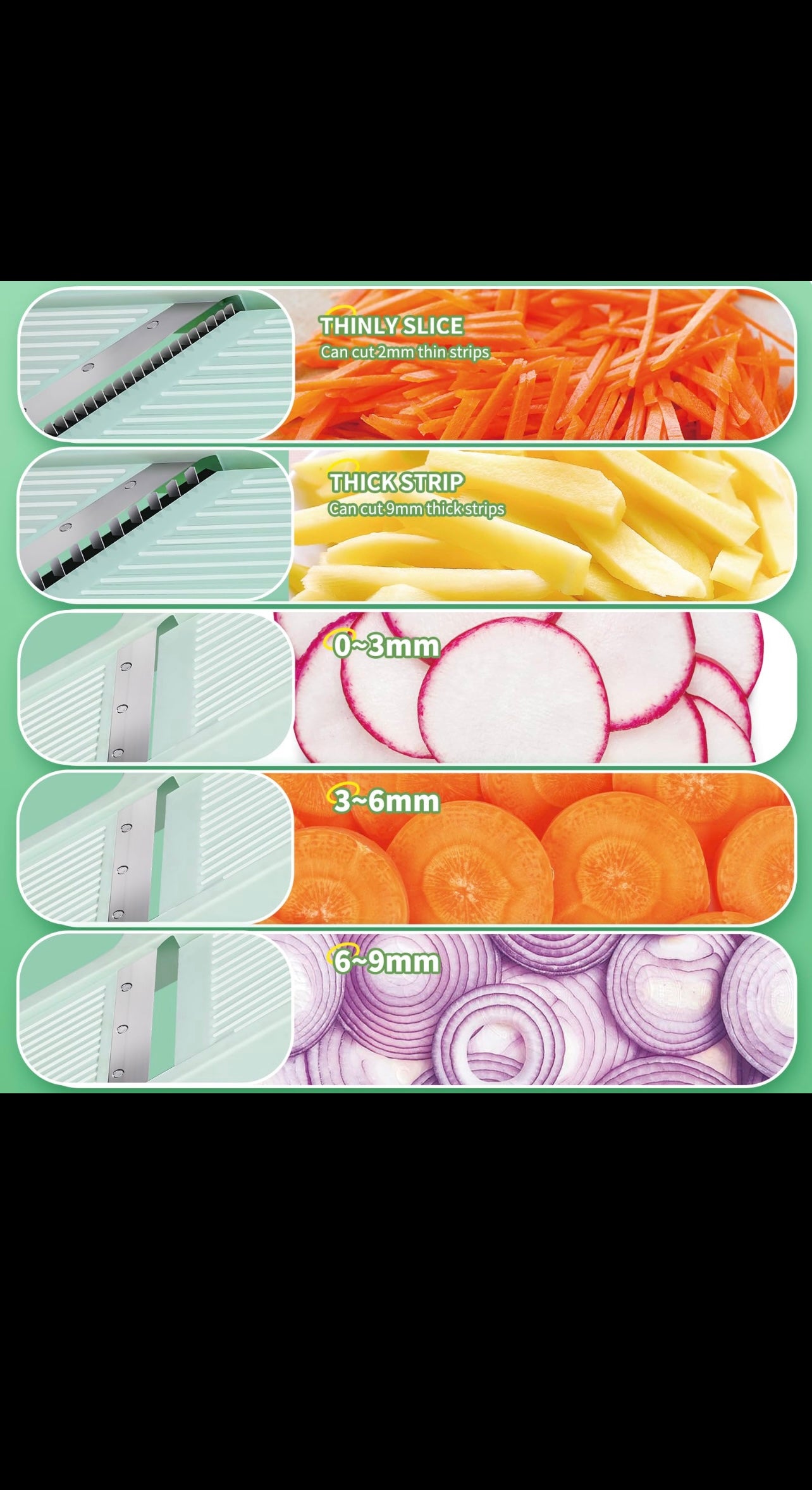 Adjustable Mandoline Slicer – Multifunction Vegetable Cutter with Hand Guard