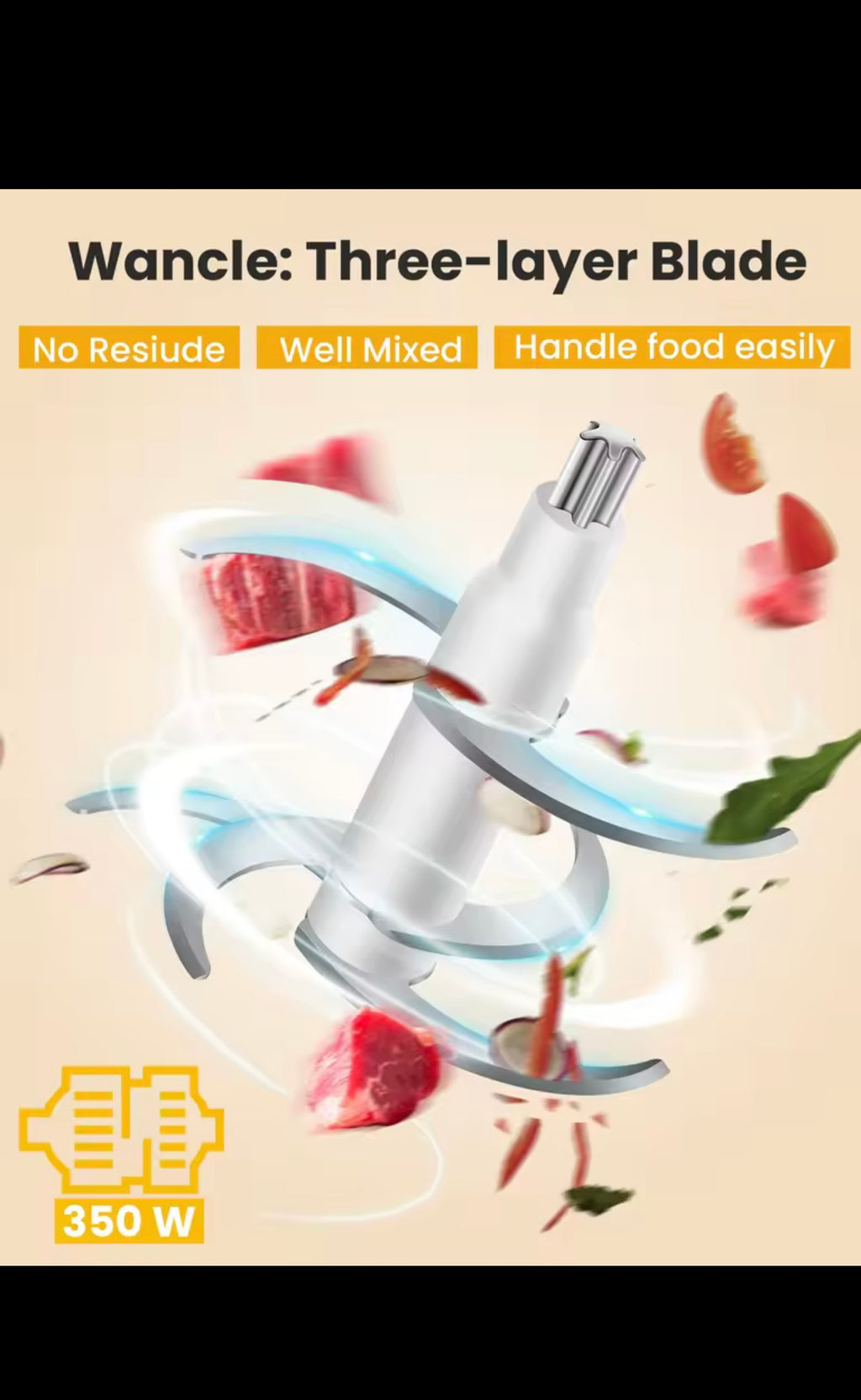 Electric Food Chopper – Powerful Mini Food Processor for Meat, Vegetables & Baby Food