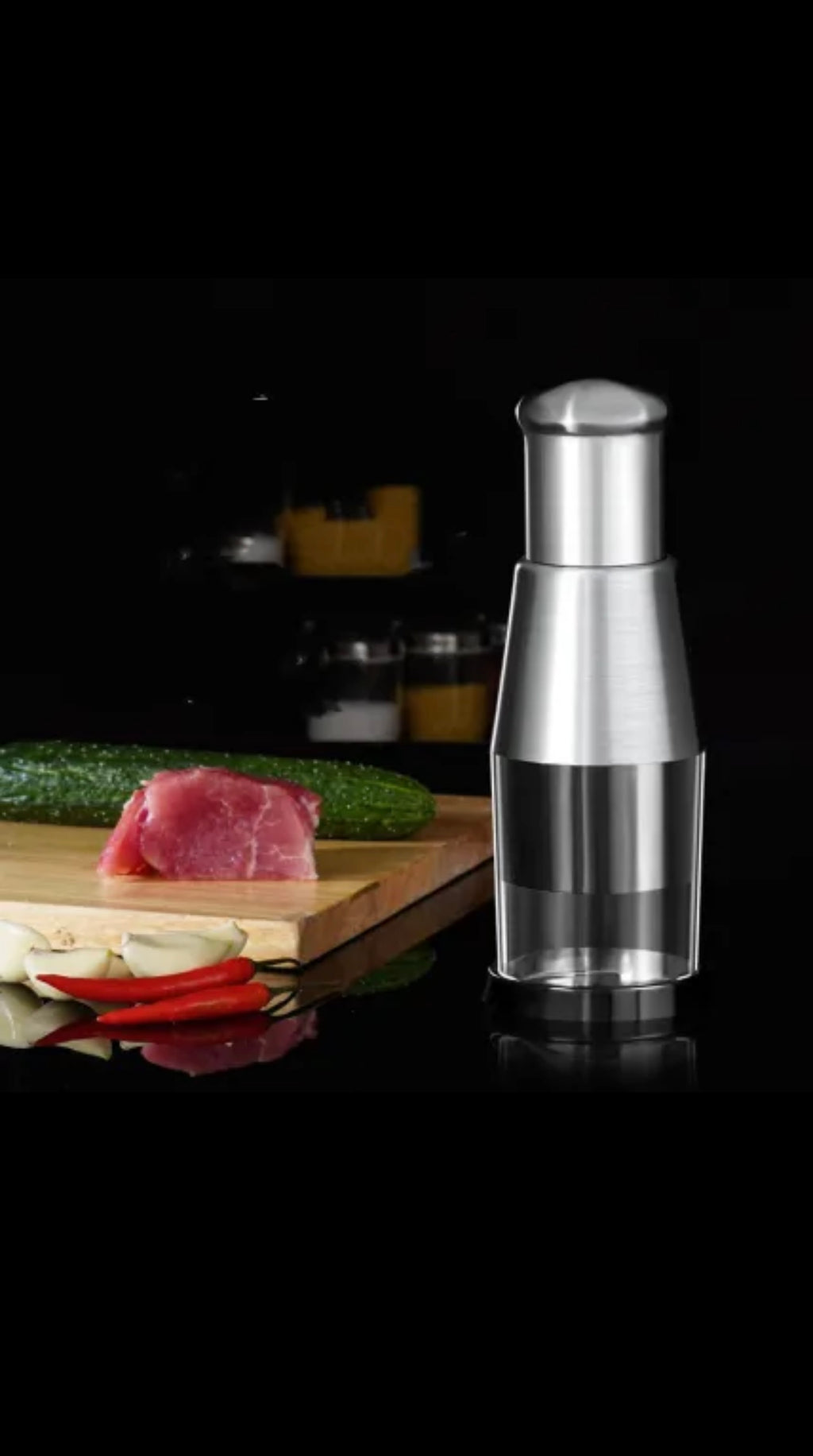 Manual Stainless Steel Garlic Crusher & Vegetable Chopper